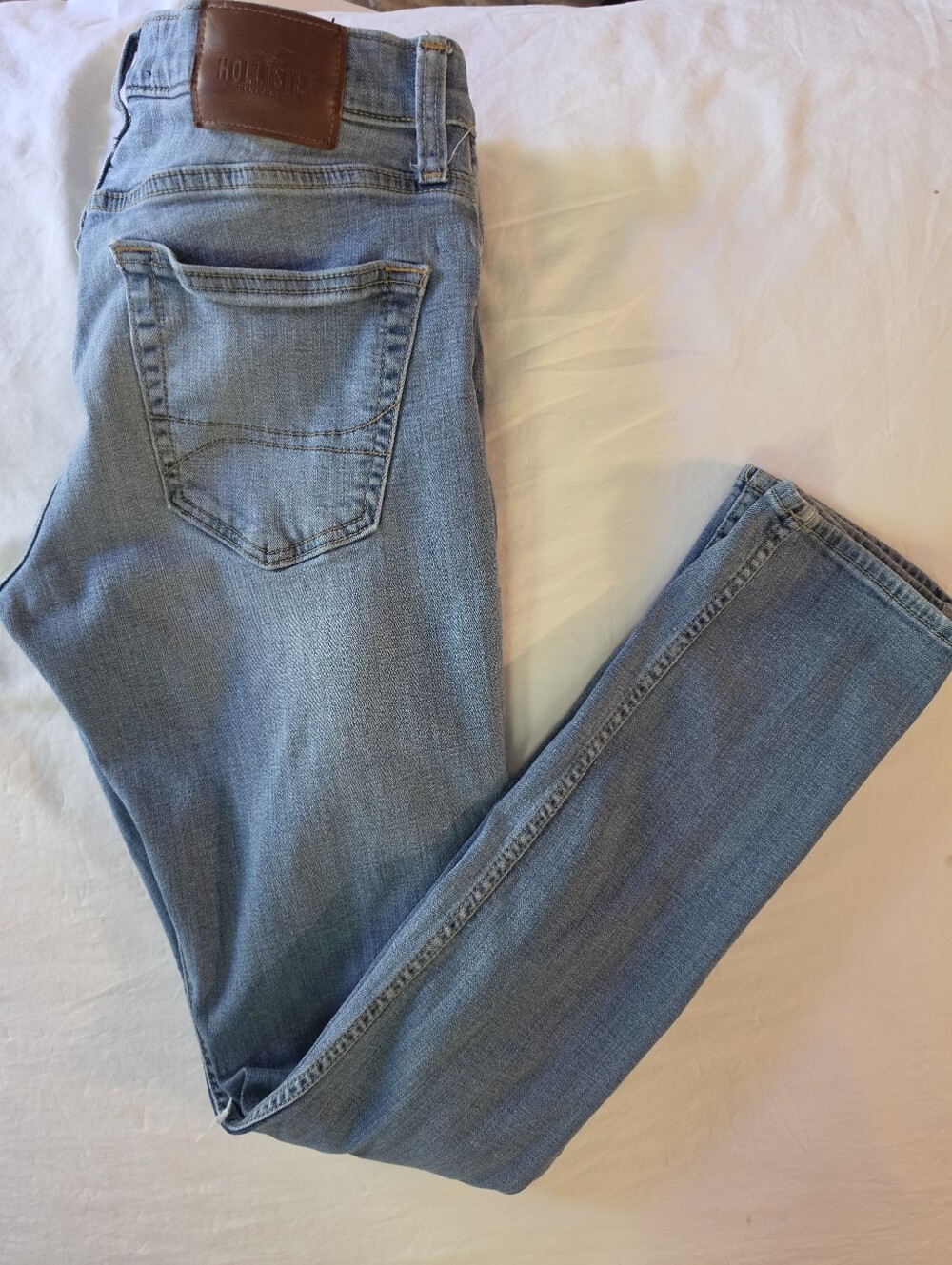 Hollister Stacked Skinny Distressed Jeans 31x32 Medium Wash Unisex Grunge